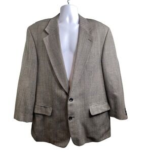 VTG 90s Bloomingdales Metropolitan‎ View Wool Blazer Sz 44L Herringbone Trad-Guy